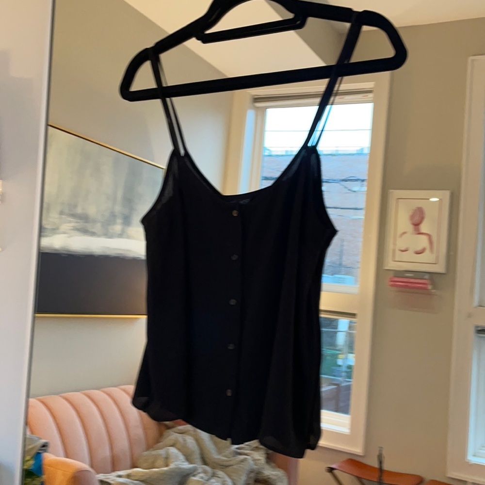 Sheer button up cami blouse